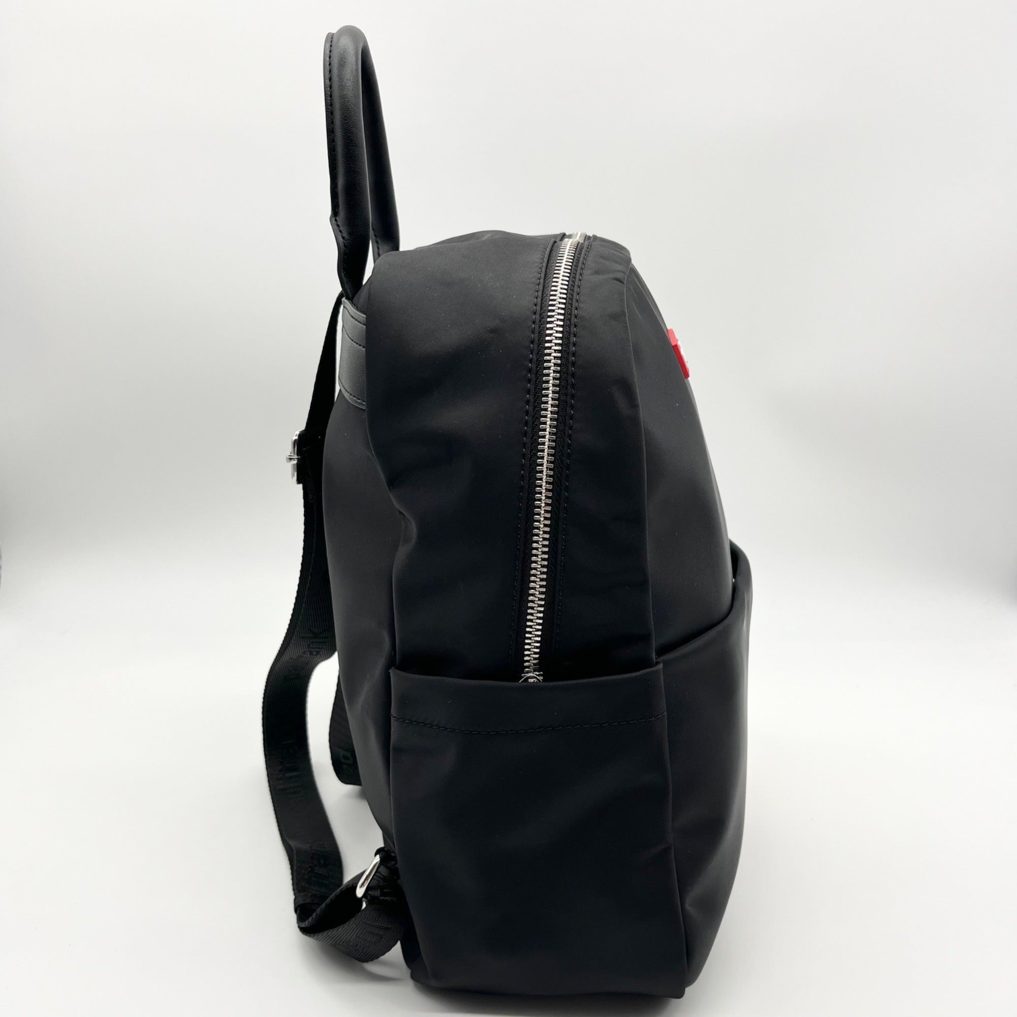 Paul Frank Black Nylon Backpack W/ Monkey Charm and Three Pins