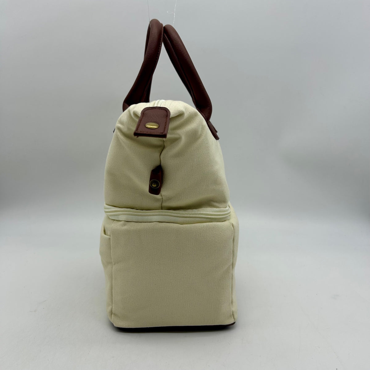 Mickie Beige Fabric Lunch Tote Bag