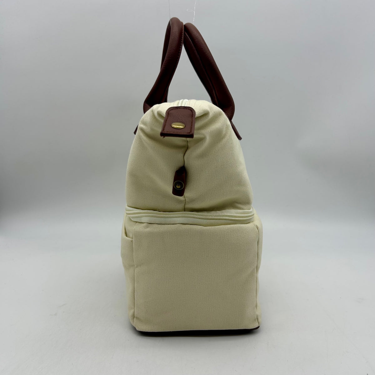 Mickie Beige Fabric Lunch Tote Bag