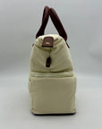 Mickie Beige Fabric Lunch Tote Bag