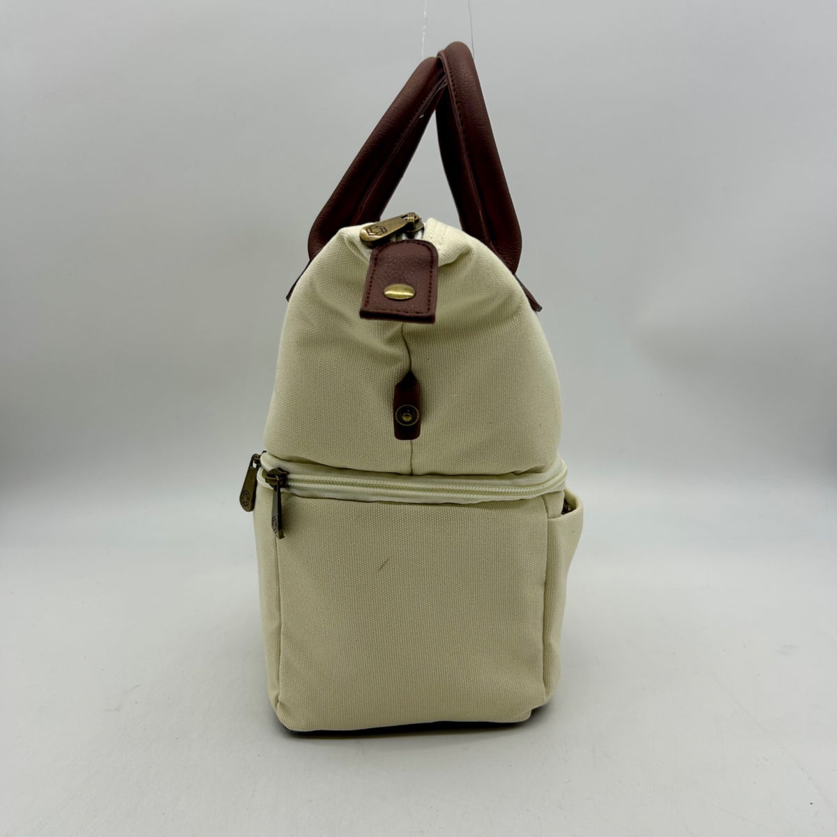 Mickie Beige Fabric Lunch Tote Bag