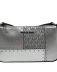 Michael Kors Silver Leather Jet Set Travel Tech Crossbody Bag