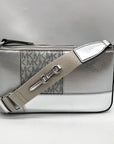 Michael Kors Silver Leather Jet Set Travel Tech Crossbody Bag