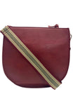 K. Carrol Merlot Vegan Leather Crossbody Saddle Bag