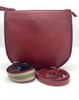 K. Carrol Merlot Vegan Leather Crossbody Saddle Bag