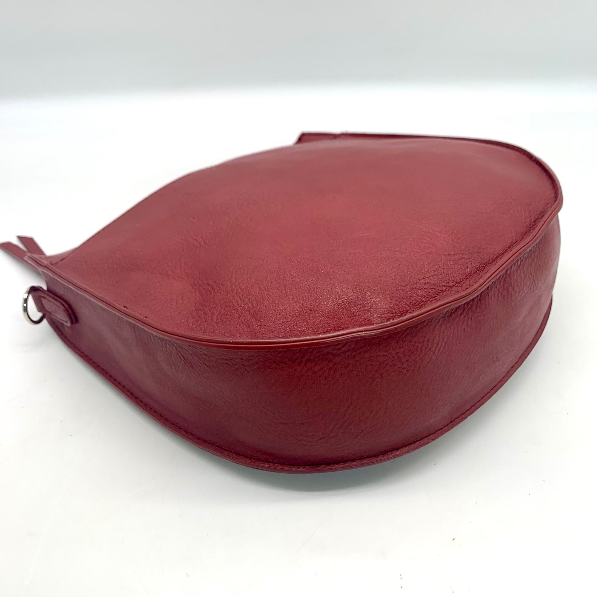 K. Carrol Merlot Vegan Leather Crossbody Saddle Bag