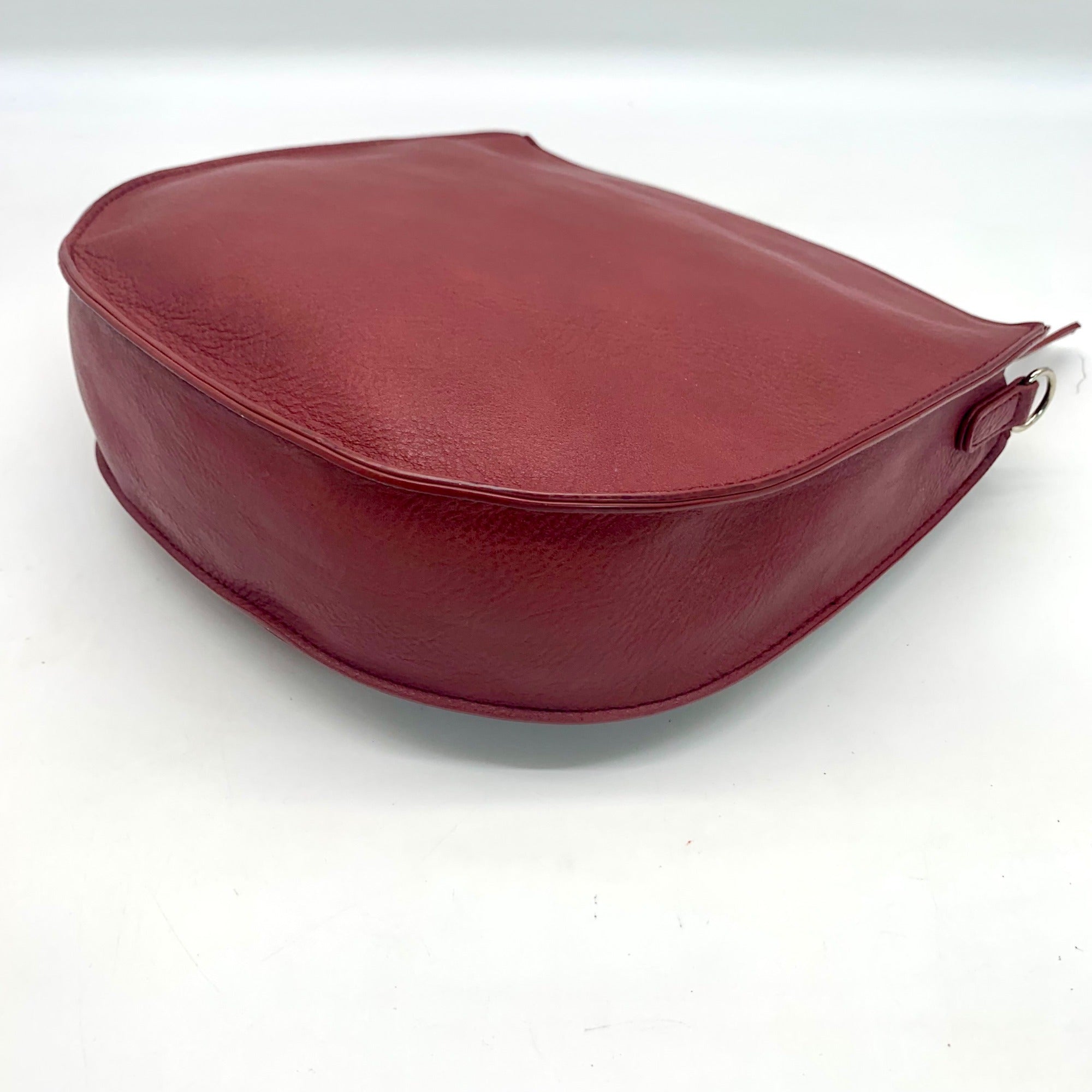 K. Carrol Merlot Vegan Leather Crossbody Saddle Bag