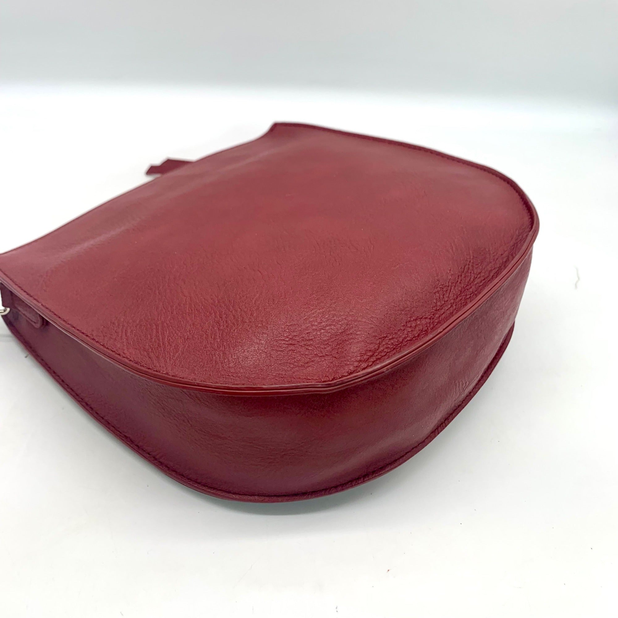 K. Carrol Merlot Vegan Leather Crossbody Saddle Bag