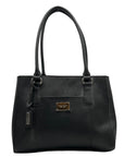 Tignanello Black Leather Pocket Shoulder Bag