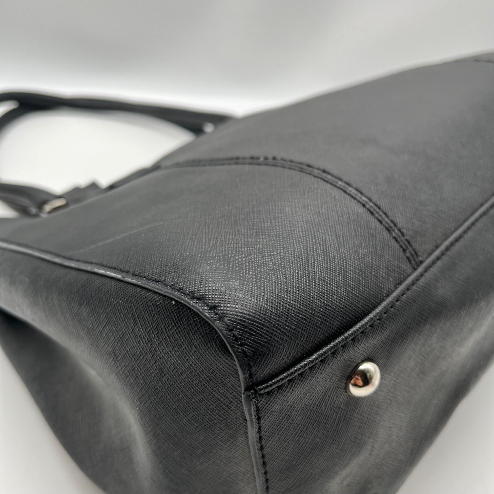 Tignanello Black Leather Pocket Shoulder Bag