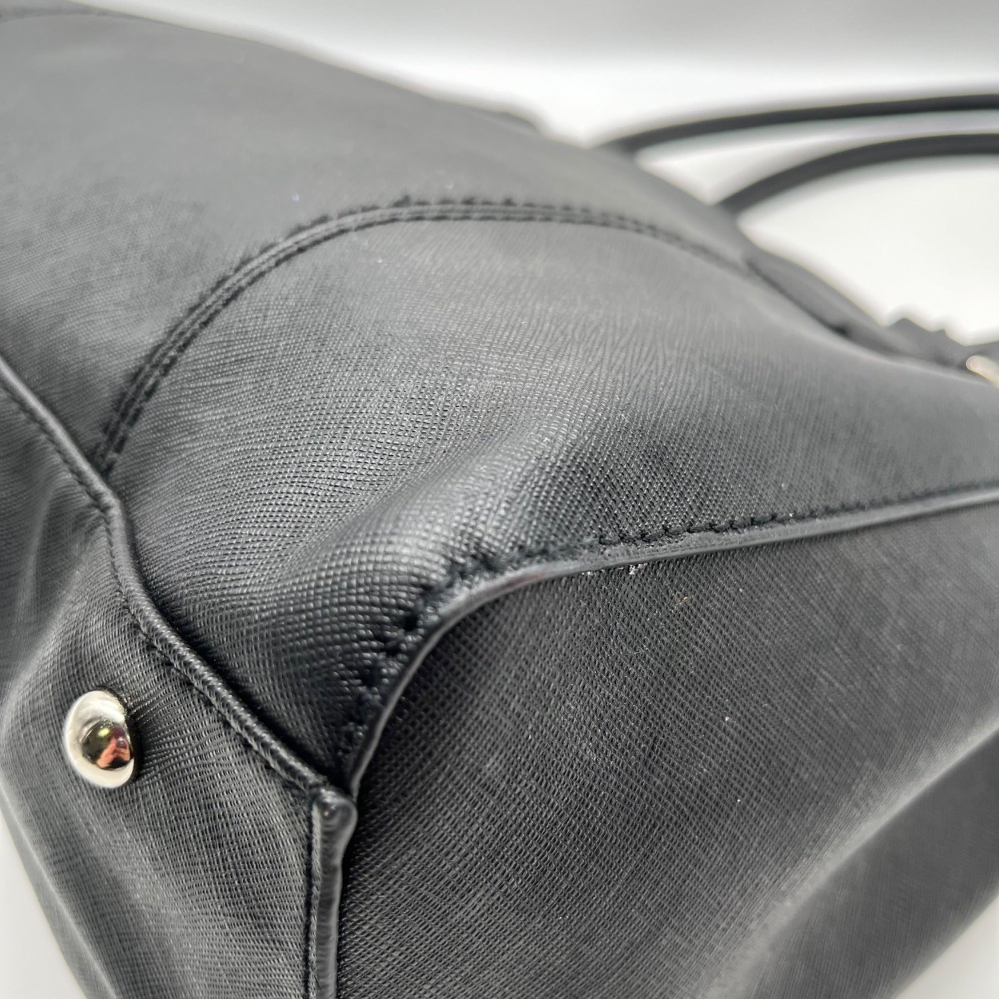 Tignanello Black Leather Pocket Shoulder Bag