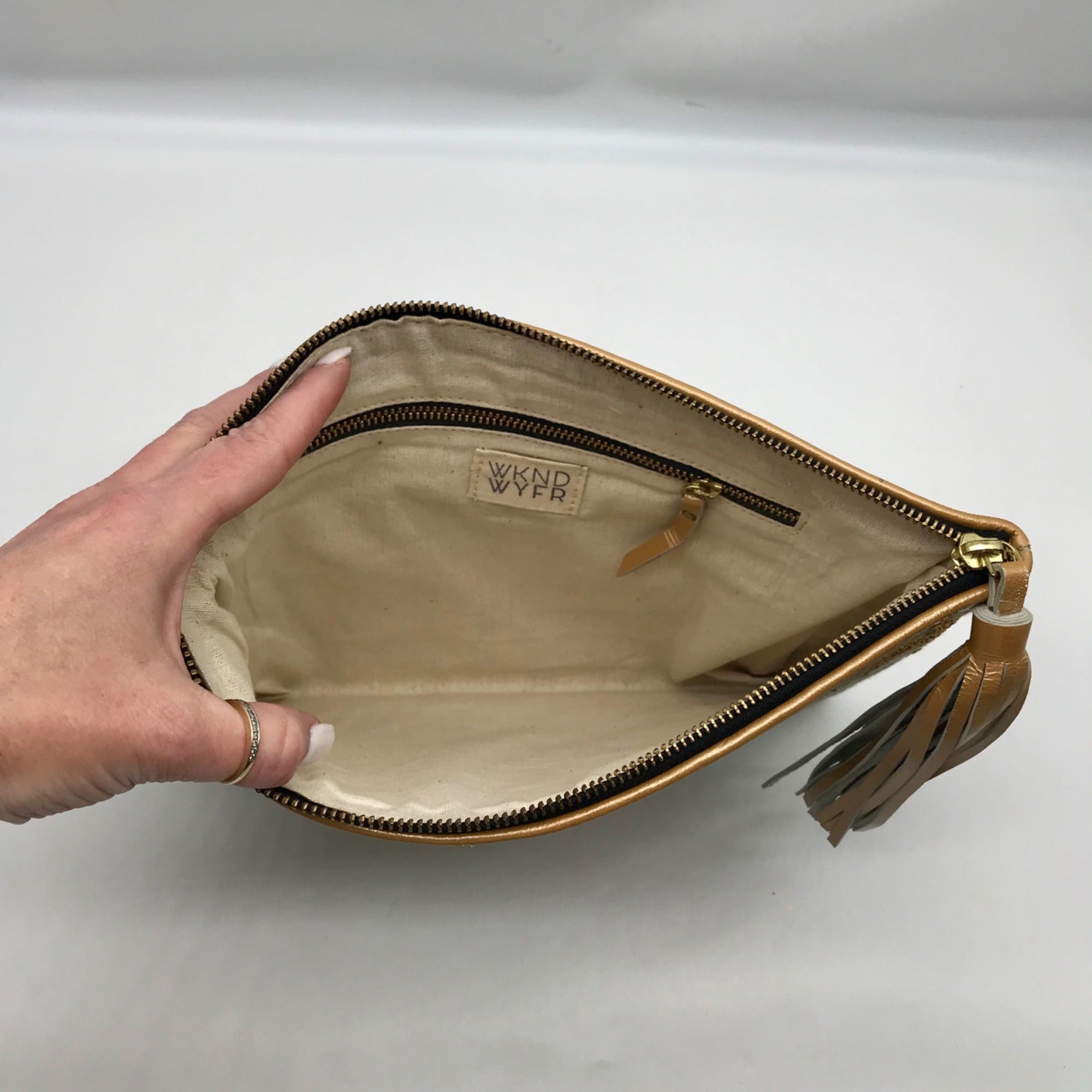 WKND WYFR Camouflage Woven Nelly Clutch