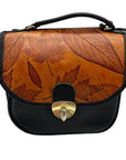 Brown Leaf Leather Shoulder Bag