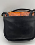 Brown Leaf Leather Shoulder Bag