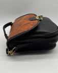 Brown Leaf Leather Shoulder Bag