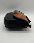Brown Leaf Leather Shoulder Bag