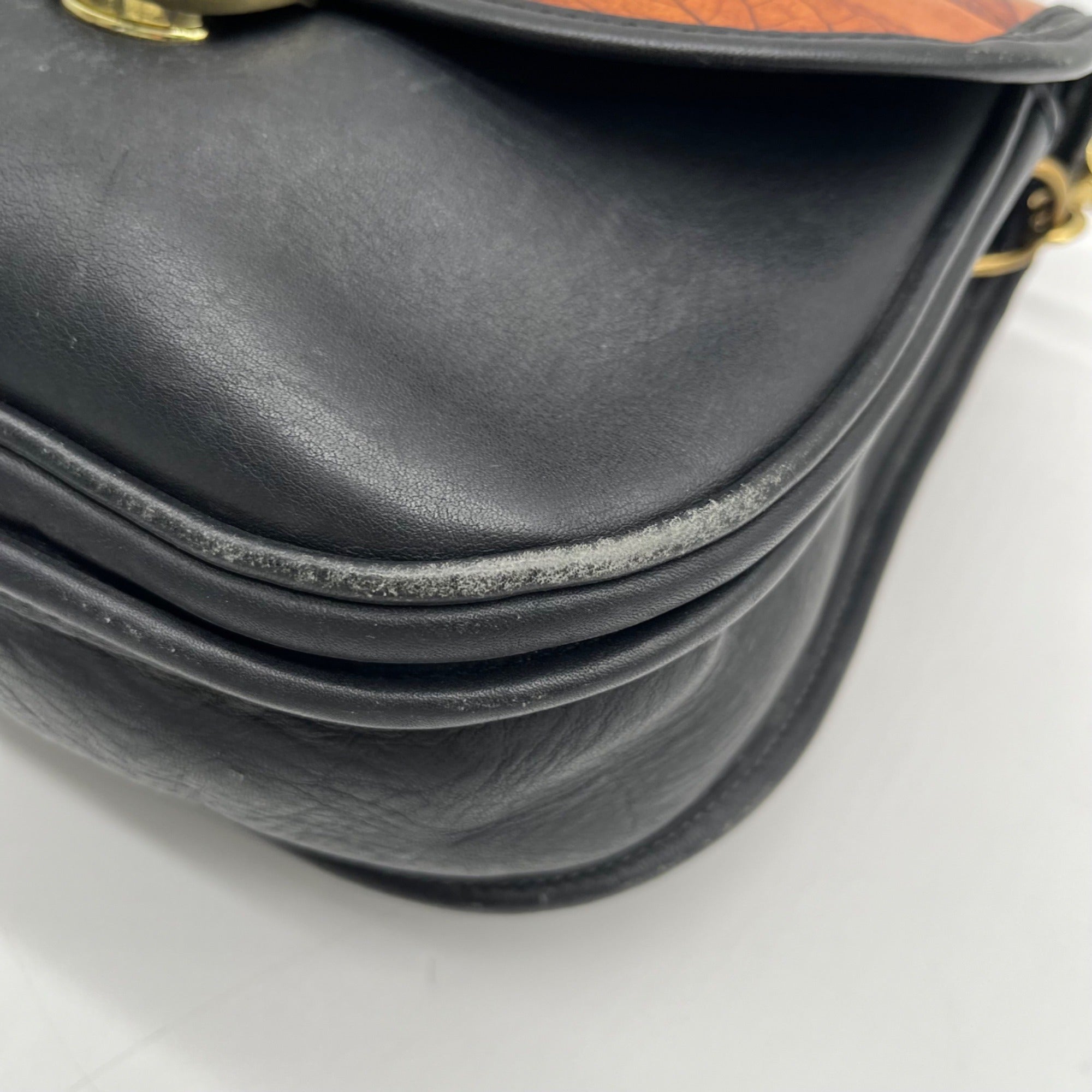 Brown Leaf Leather Shoulder Bag