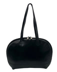 Furla Smooth Black Leather Bowler Bag