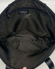 Furla Smooth Black Leather Bowler Bag