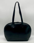 Furla Smooth Black Leather Bowler Bag