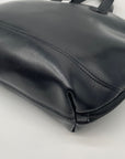 Furla Smooth Black Leather Bowler Bag