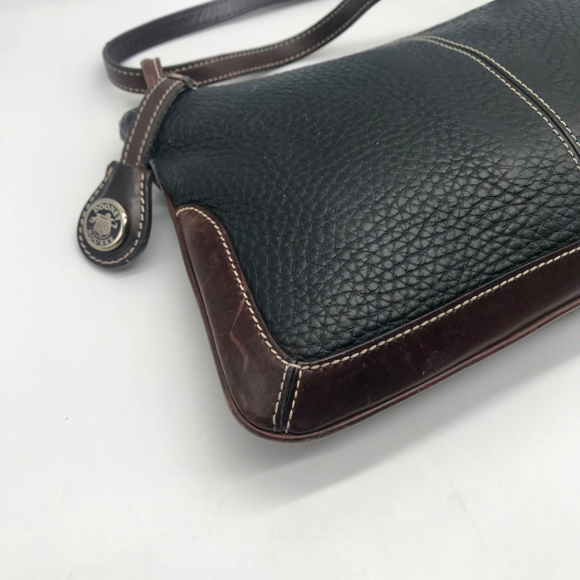 Dooney &amp; Bourke Black &amp; Brown Vintage Shoulder Bag