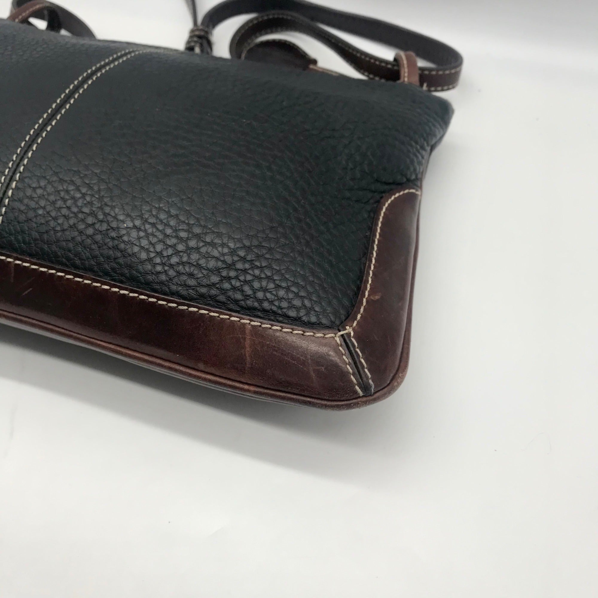 Dooney &amp; Bourke Black &amp; Brown Vintage Shoulder Bag