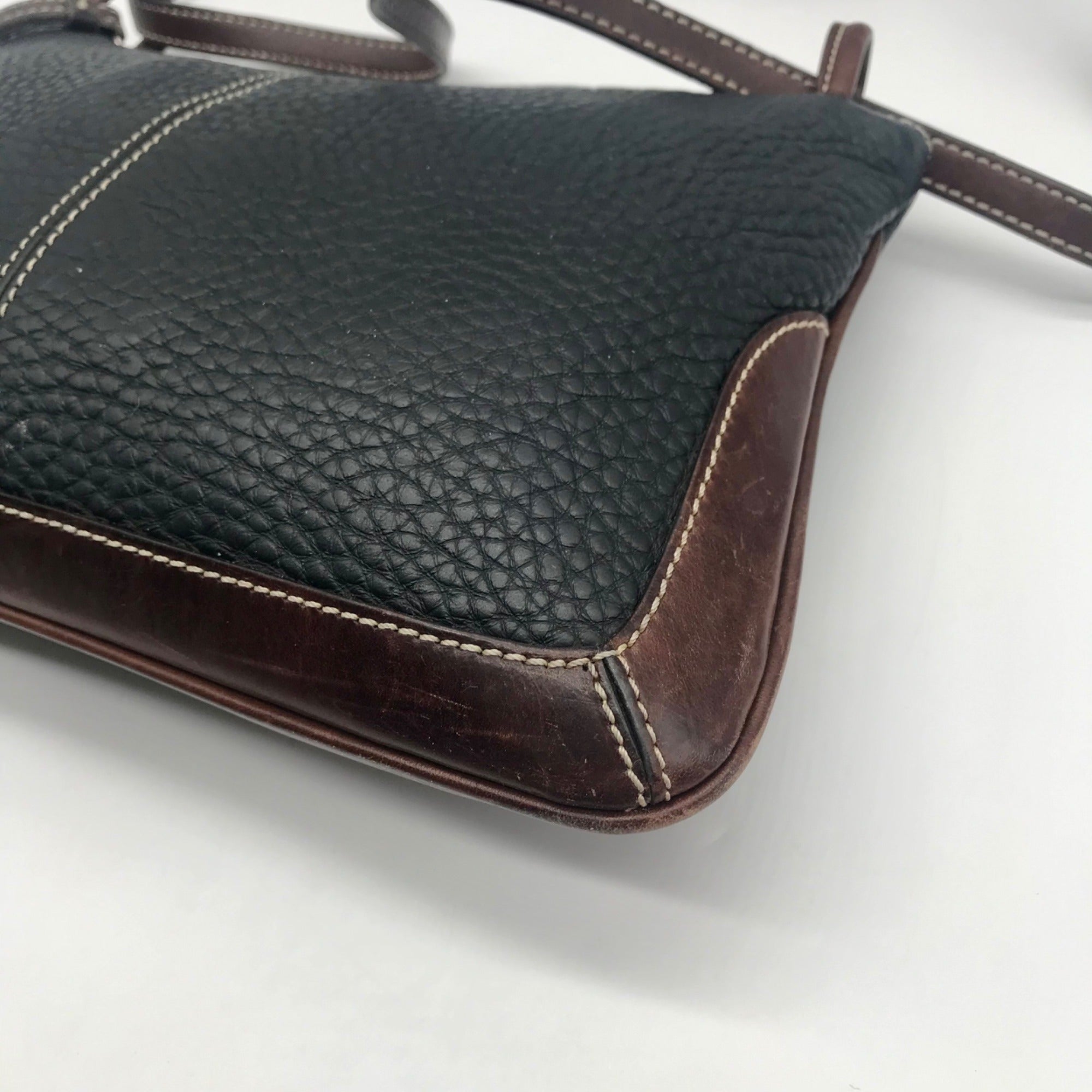Dooney &amp; Bourke Black &amp; Brown Vintage Shoulder Bag