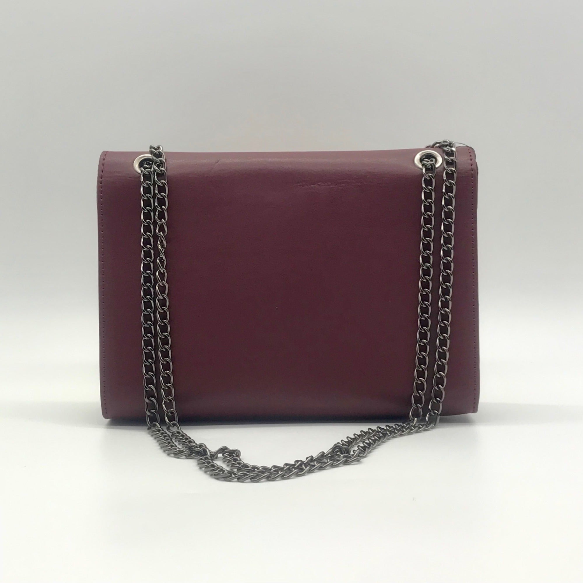 Badgley Mischka Burgundy Faux Leather Convertible Shoulder Bag