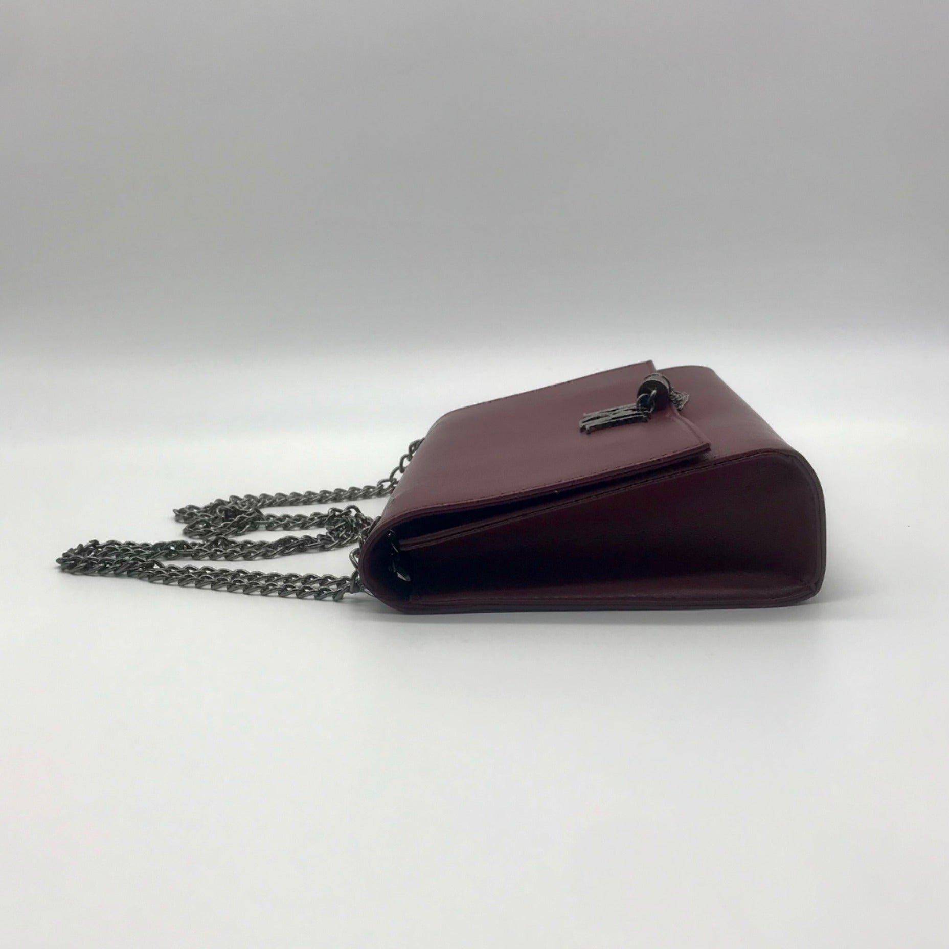 Badgley Mischka Burgundy Faux Leather Convertible Shoulder Bag
