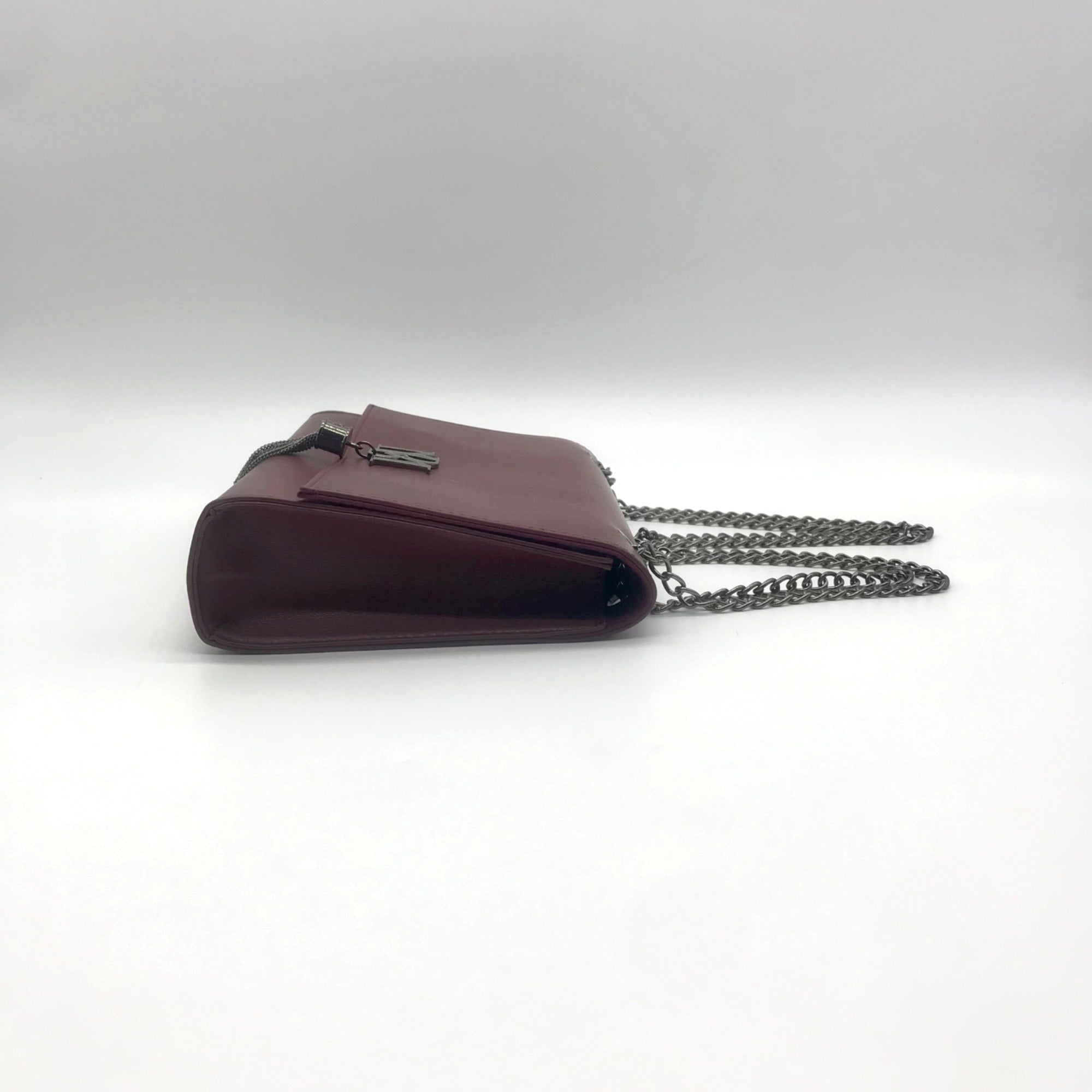 Badgley Mischka Burgundy Faux Leather Convertible Shoulder Bag