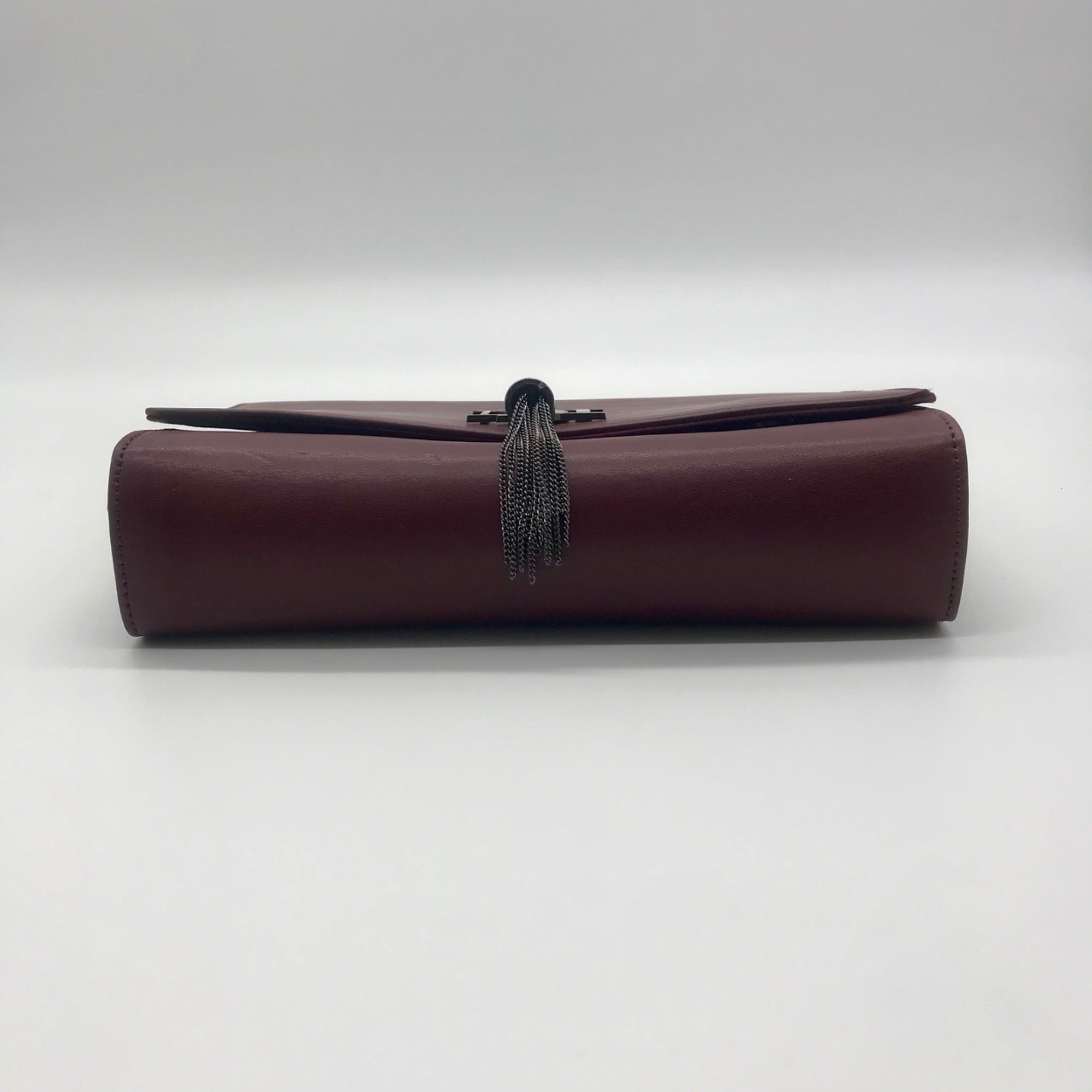 Badgley Mischka Burgundy Faux Leather Convertible Shoulder Bag