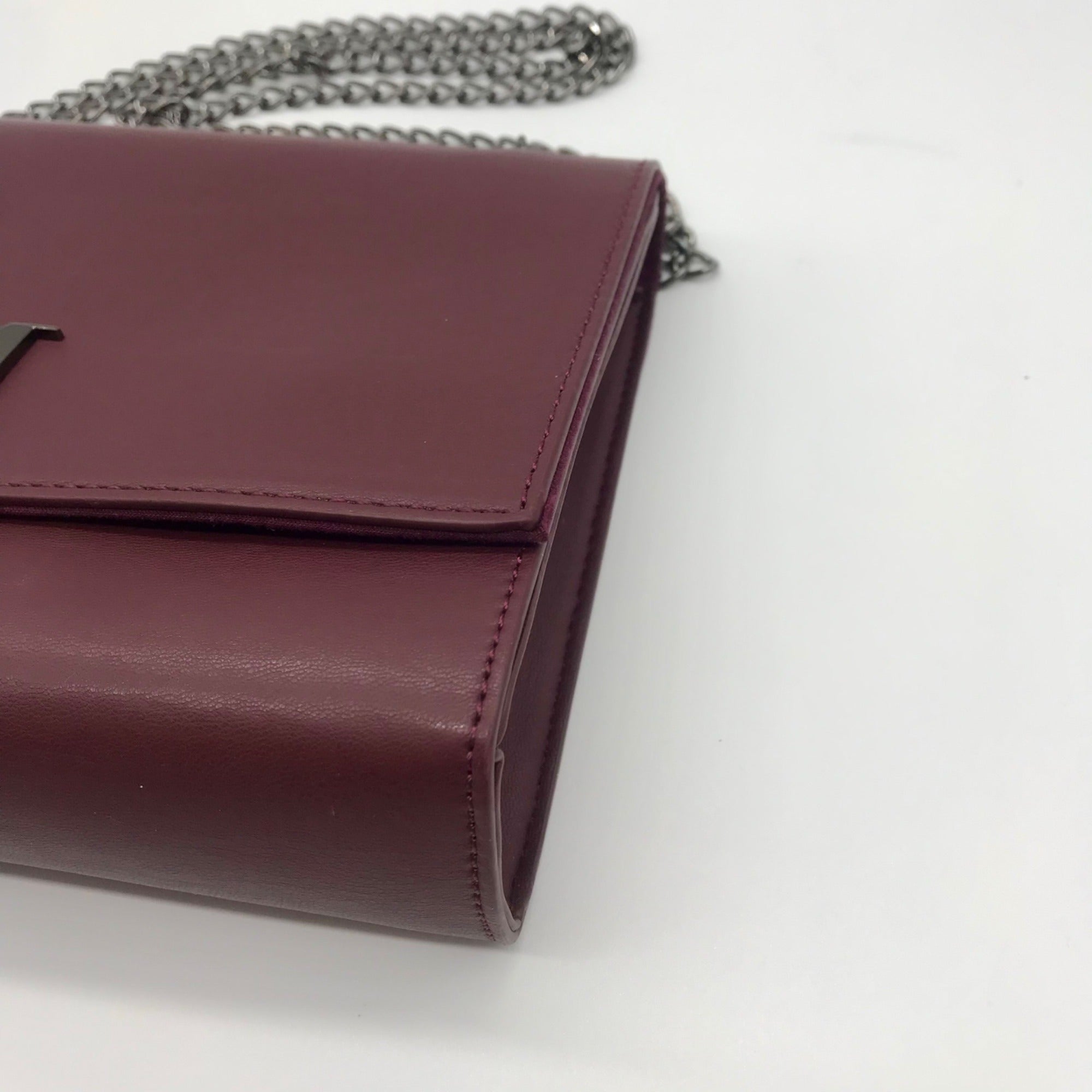 Badgley Mischka Burgundy Faux Leather Convertible Shoulder Bag