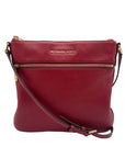 Michael Kors Cranberry Pebbled Leather Riley Messenger Crossbody Bag