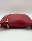 Michael Kors Cranberry Pebbled Leather Riley Messenger Crossbody Bag