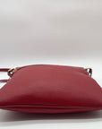 Michael Kors Cranberry Pebbled Leather Riley Messenger Crossbody Bag