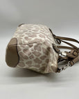 Coach Madison Beige Canvas Leopard Print Shoulder Bag 8373