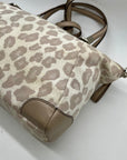 Coach Madison Beige Canvas Leopard Print Shoulder Bag 8373