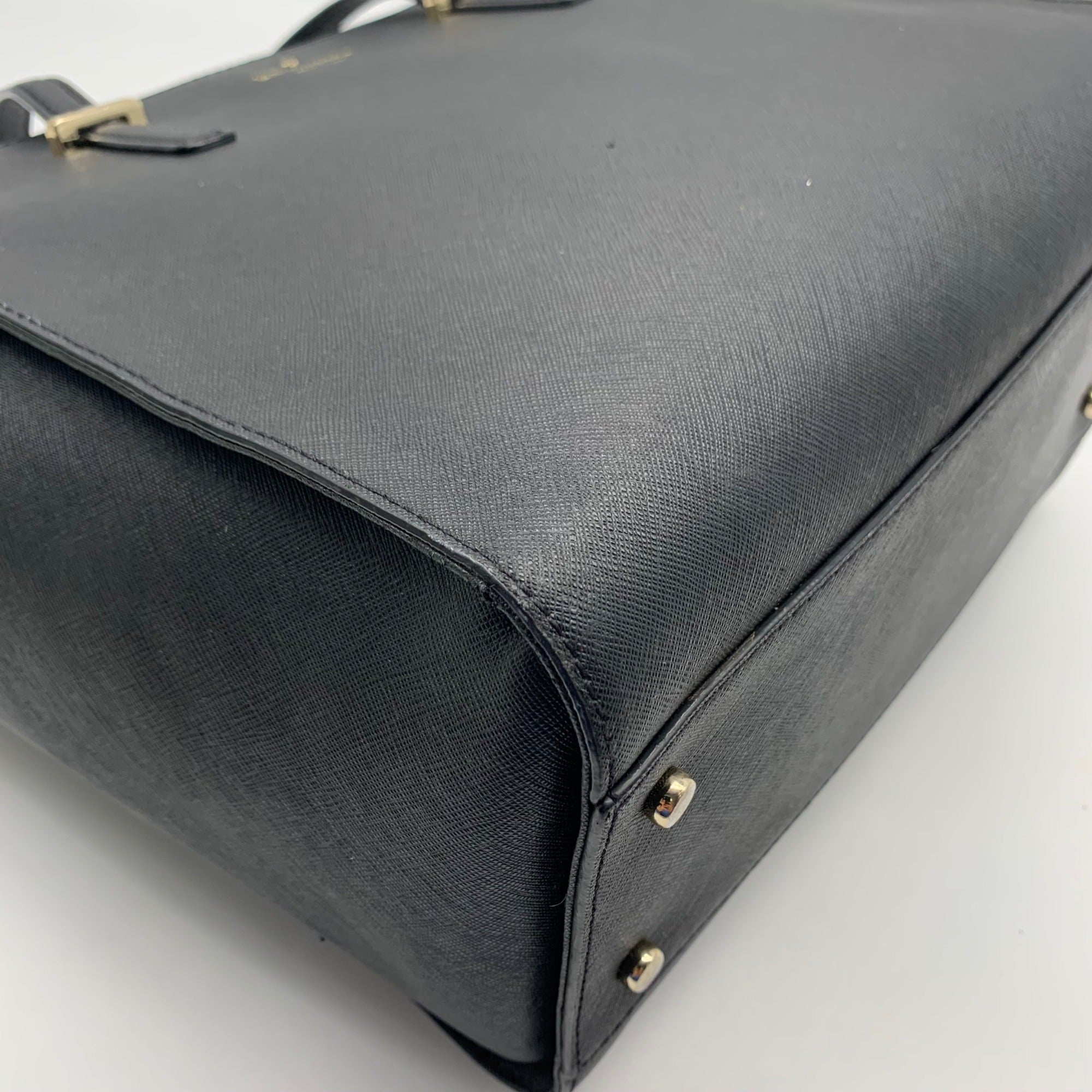 Kate Spade Black Saffiano Leather Large Cedar Street Hayden Satchel