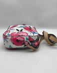 Guess White Floral Kamryn Crossbody Top Zip Bag