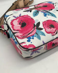 Guess White Floral Kamryn Crossbody Top Zip Bag
