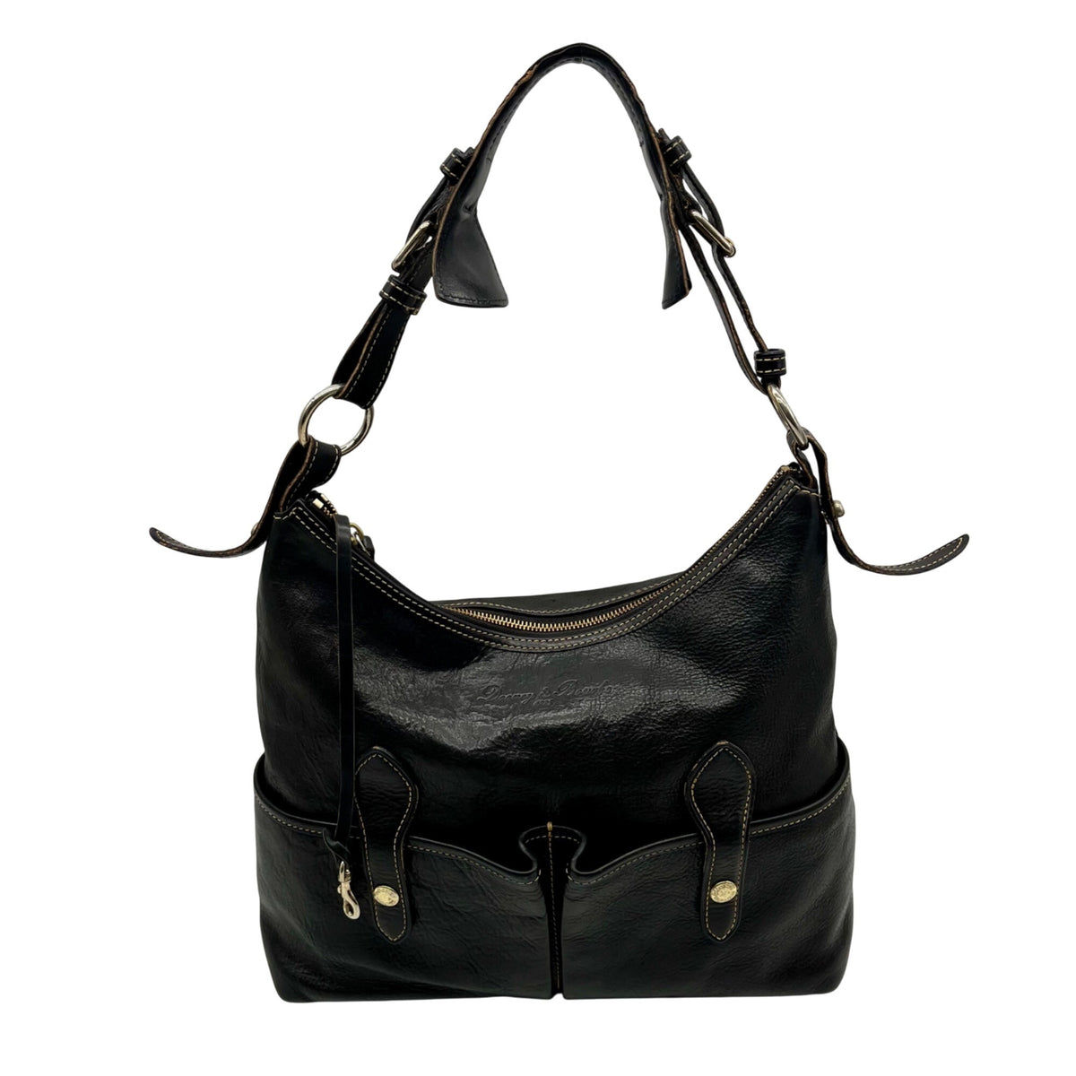 Dooney &amp; Bourke Black Florentine Leather Small Lucy Hobo Bag