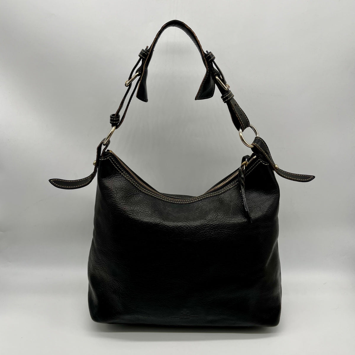 Dooney &amp; Bourke Black Florentine Leather Small Lucy Hobo Bag