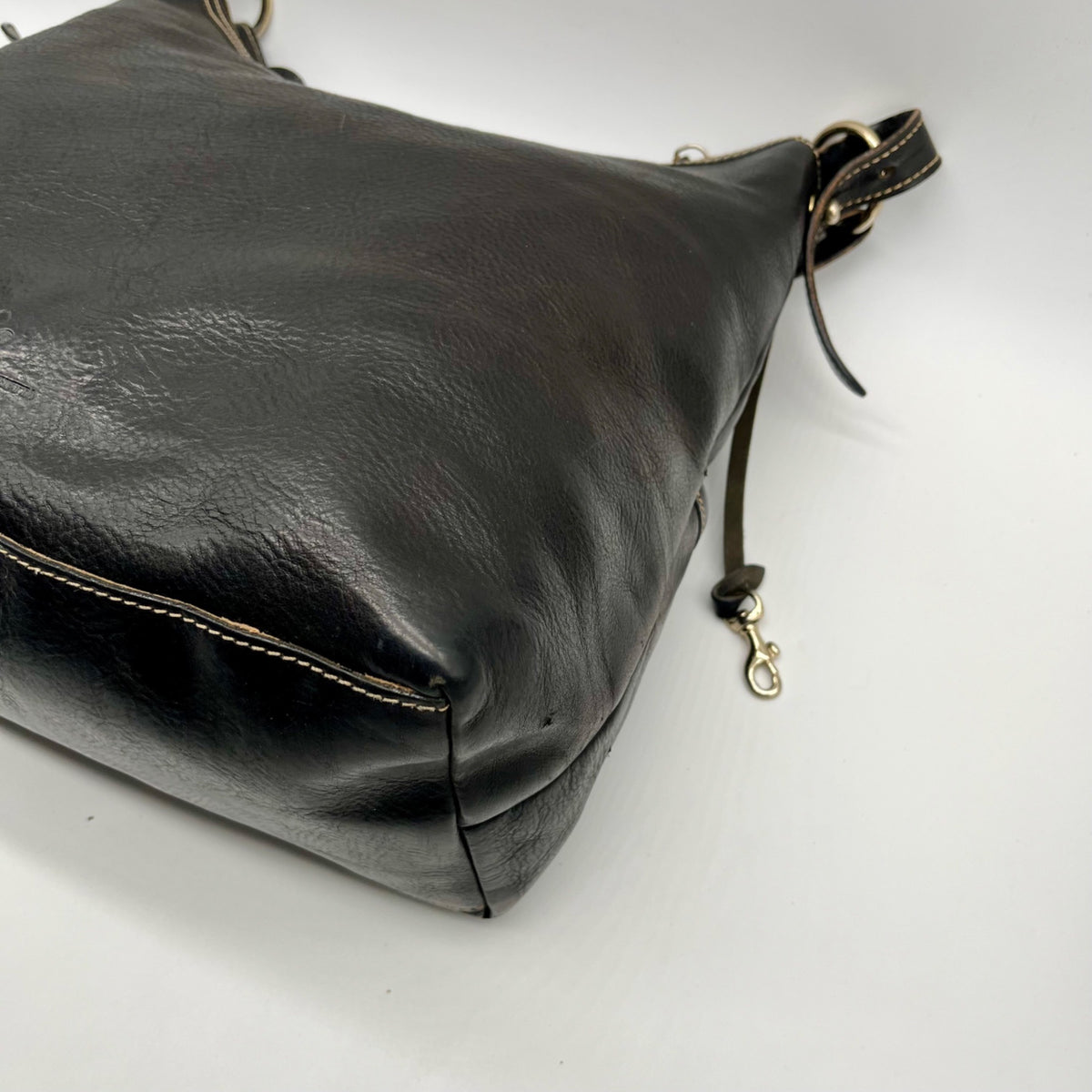 Dooney &amp; Bourke Black Florentine Leather Small Lucy Hobo Bag