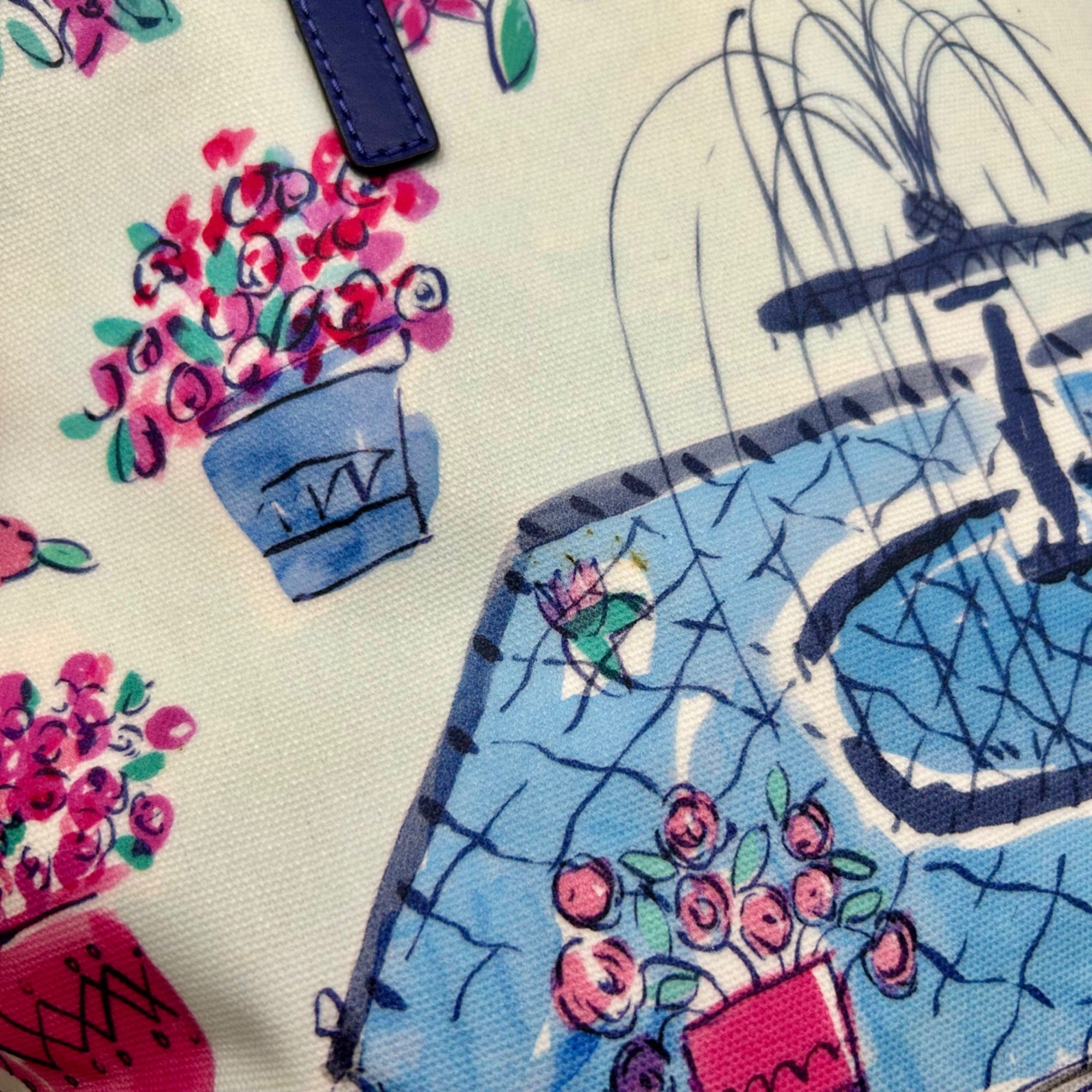 Kate Spade Full Plume Garden Blue Francis Tote Bag