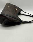 Coach Brown And Black Monogram Coated Canvas Kristy Shoulder Bag C6232