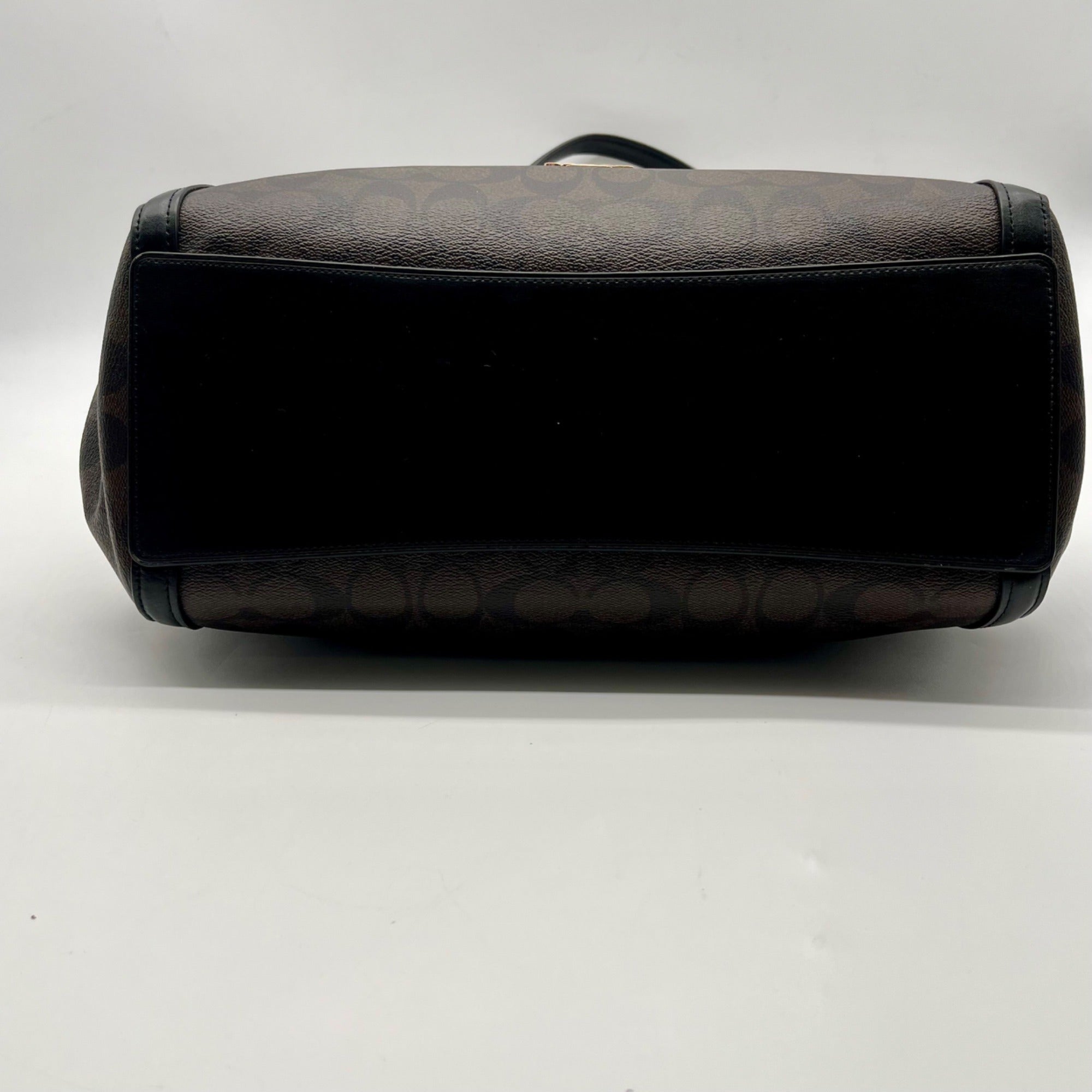 Coach Brown And Black Monogram Coated Canvas Kristy Shoulder Bag C6232