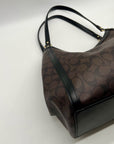 Coach Brown And Black Monogram Coated Canvas Kristy Shoulder Bag C6232