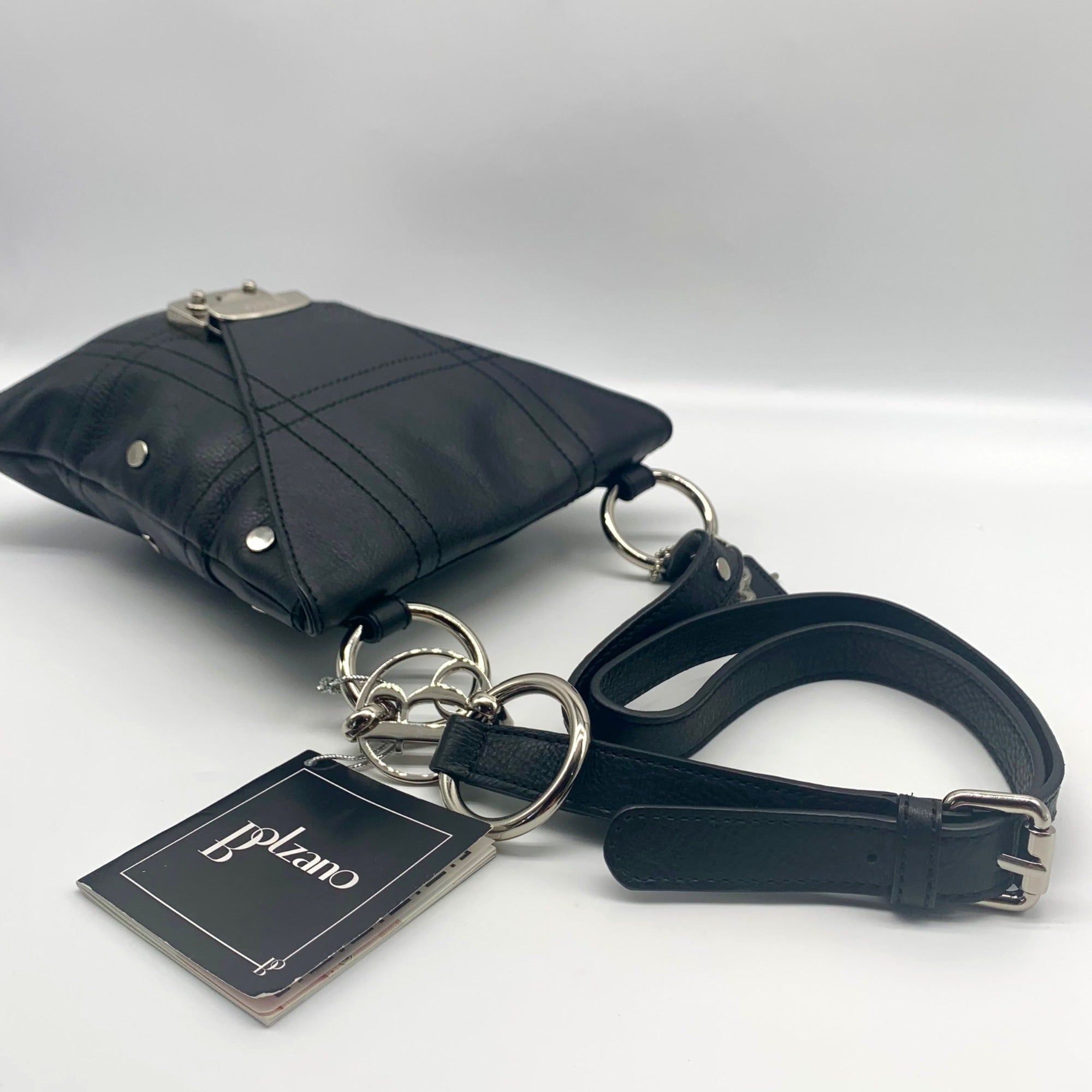 Bolzano Black Leather Envelope Crossbody