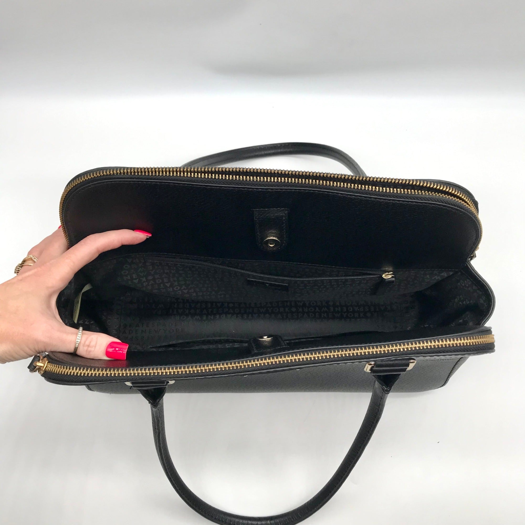 Kate Spade Black Leather Terrie Grove Street Tote Bag